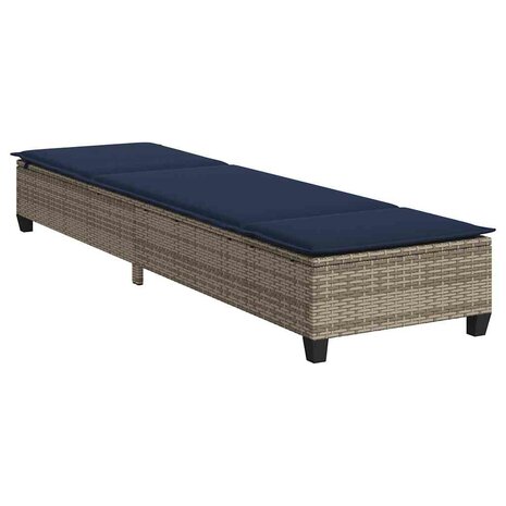 Ligstoel met kussens grijs 55x200x25,5cm polyrotan 5