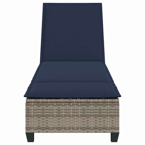 Ligstoel met kussens grijs 55x200x25,5cm polyrotan 6