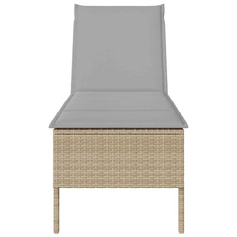 Ligstoel met kussen beige 55x200x44cm polyrotan 5