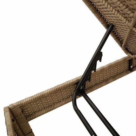 Ligstoel met kussen beige 55x200x44cm polyrotan 9