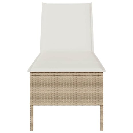 Ligstoel met kussen beige 55x200x44cm polyrotan 5