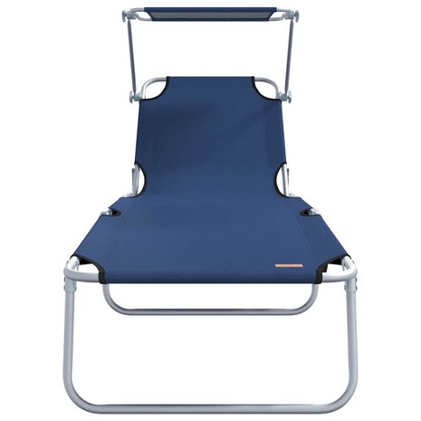 Ligstoel 2-persoon 2 pcs Blauw 58 x 188 x 77cm Stof 5