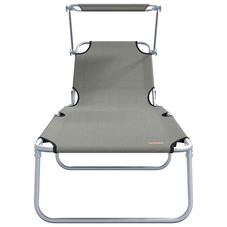 Vouwbare Ligbedden 2 Stuks Met Luifel Grijs 600D Oxford Stof 4