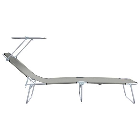 Vouwbare Ligbedden 2 Stuks Met Luifel Grijs 600D Oxford Stof 5
