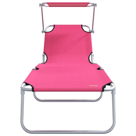Ligstoel 2-persoon 2 pcs Roze 58 x 188 x 77cm Stof 5