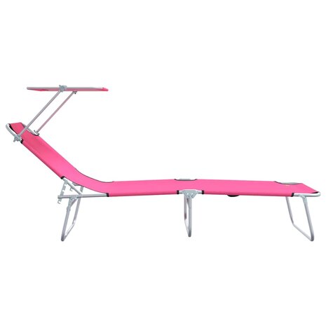 Ligstoel 2-persoon 2 pcs Roze 58 x 188 x 77cm Stof 6