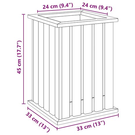 Plantenbak Bruin 33 x 33 x 45 cm Ge&iuml;mpregneerd grenen hout 9