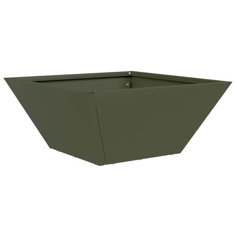 Tuin Plantenbak Olijfgroen 35x35x15 cm - Staal 2