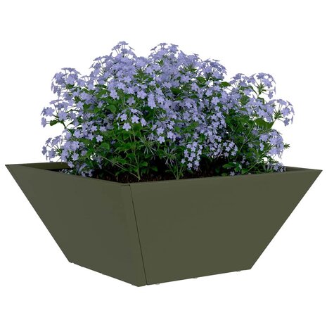 Tuin Plantenbak Olijfgroen 35x35x15 cm - Staal 3