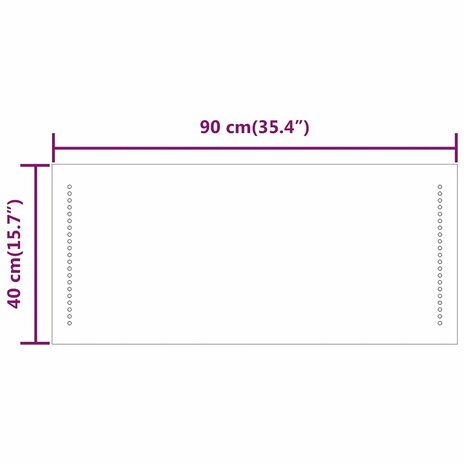 Badkamerspiegel LED 90x40 cm 9