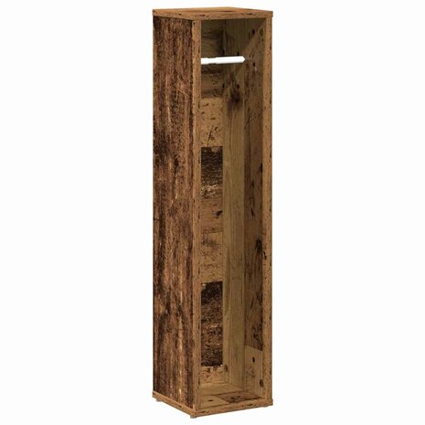 Badkamerkast met rolhouder oud hout 20,5x20x90 cm 2