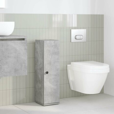 Badkamerkast met rolhouder 20,5x22x72 cm betongrijs 3