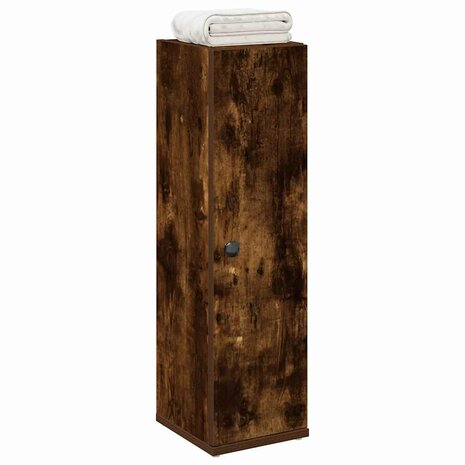 Badkamerkast met rolhouder 20,5x22x72 cm gerookt eikenkleurig 1