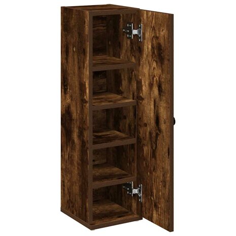 Badkamerkast met rolhouder 20,5x22x72 cm gerookt eikenkleurig 5
