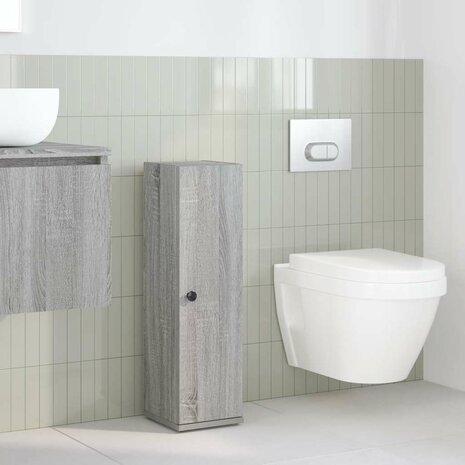 Badkamerkast met rolhouder 20,5x22x72 cm grijs sonoma eiken 3