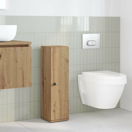 Badkamerkast met rolhouder 20,5x22x72 cm artisanaal eikenkleur 3