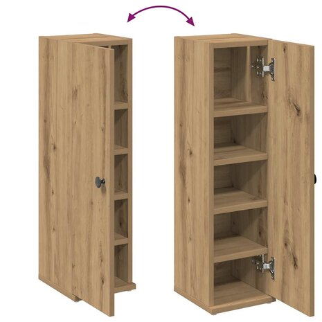 Badkamerkast met rolhouder 20,5x22x72 cm artisanaal eikenkleur 8