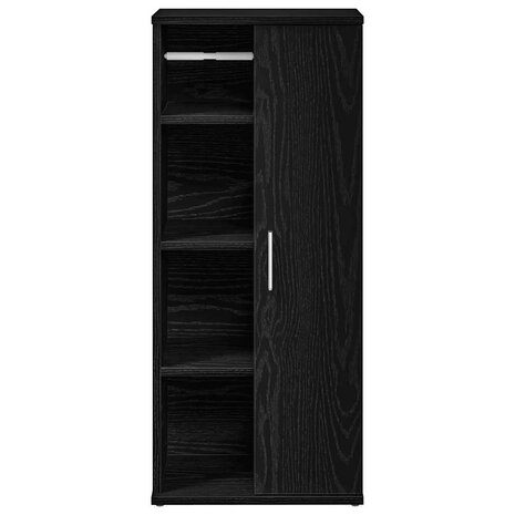 Badkamerkast met rolhouder 39x22x90 cm zwart 4