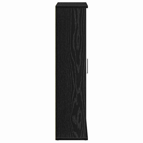 Badkamerkast met rolhouder 39x22x90 cm zwart 6