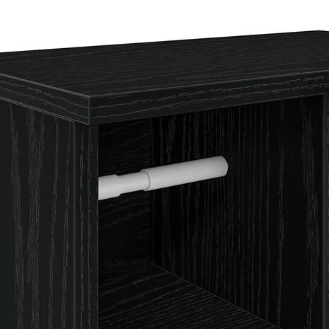 Badkamerkast met rolhouder 39x22x90 cm zwart 9