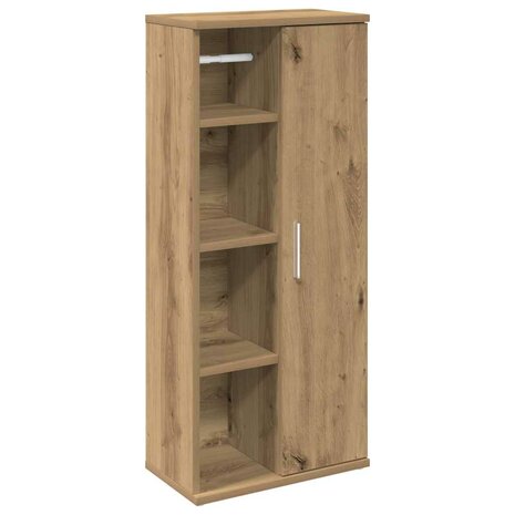 Badkamerkast met rolhouder 39x22x90 cm artisanaal eikenkleur 2