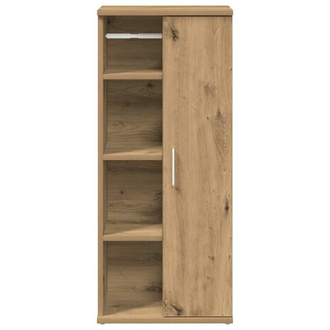 Badkamerkast met rolhouder 39x22x90 cm artisanaal eikenkleur 4