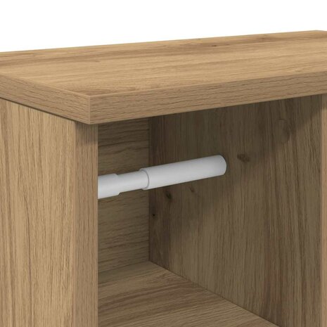 Badkamerkast met rolhouder 39x22x90 cm artisanaal eikenkleur 9