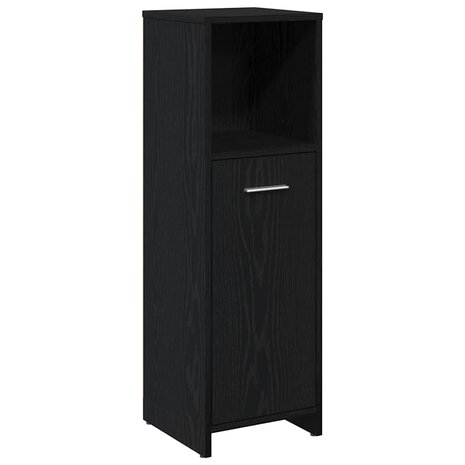 Badkamerkast Zwart Eiken 30x30x95 cm Bewerkt Hout 2