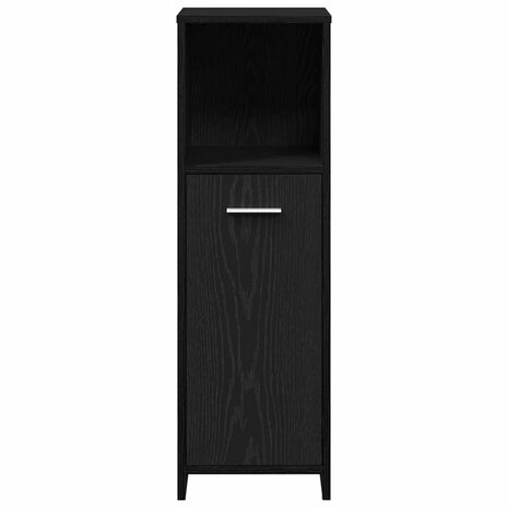 Badkamerkast Zwart Eiken 30x30x95 cm Bewerkt Hout 6