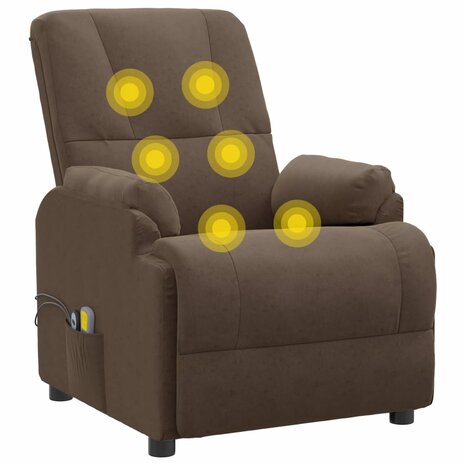 Sta-op-massagestoel kunstsuède bruin 8