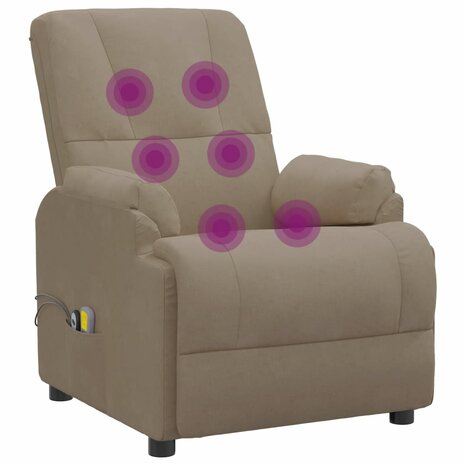 Sta-op-massagestoel kunstsuède taupe 8