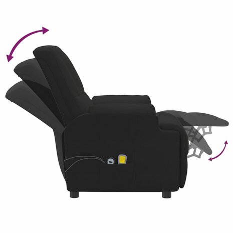 Sta-op-massagestoel kunstsuède zwart 9