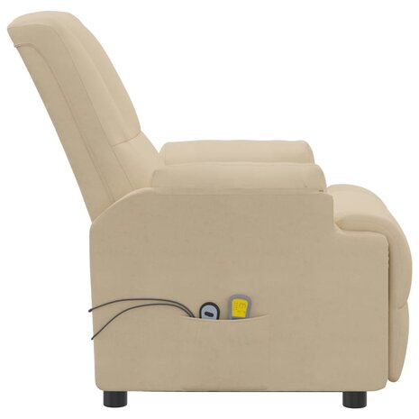 Sta-op-massagestoel kunstsuède crèmekleurig 6