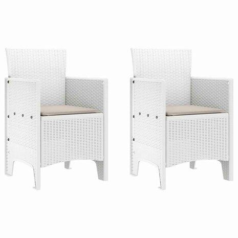 3-delige tuinset met kussens in wit poly rattan 4