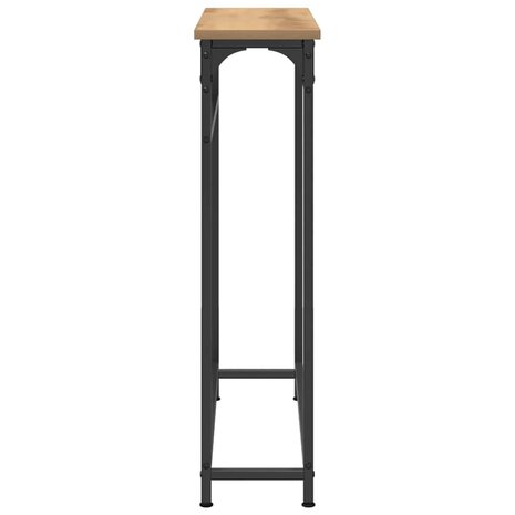 Wandtafel 75x19,5x75 cm bewerkt hout en staal artisanaal eiken 5