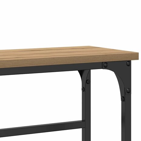 Wandtafel 75x19,5x75 cm bewerkt hout en staal artisanaal eiken 7