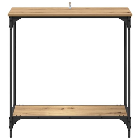 Wandtafel met plank artisanaal eikenkleurig 75 x 30.5 x 75 cm 4