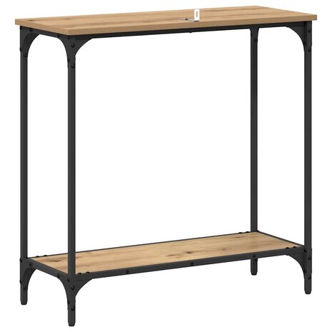 Wandtafel met plank artisanaal eikenkleurig 75 x 30.5 x 75 cm 6