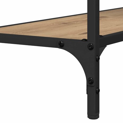 Wandtafel met plank artisanaal eikenkleurig 75 x 30.5 x 75 cm 7