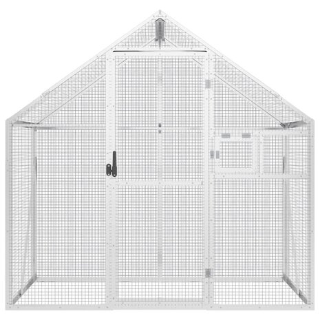 Volière 179x100x185 m aluminium zilverkleurig 3