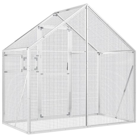 Volière 179x100x185 m aluminium zilverkleurig 5