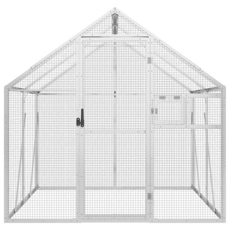 Volière 1,79x2x1,85 m aluminium zilverkleurig 3