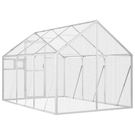 Volière 1,79x3x1,85 m aluminium zilverkleurig 5