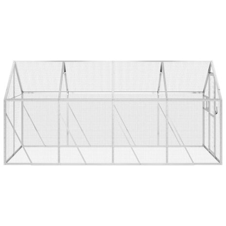 Volière 1,79x4x1,85 m aluminium zilverkleurig 4