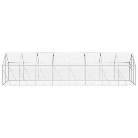 Volière 1,79x8x1,85 m aluminium zilverkleurig 4