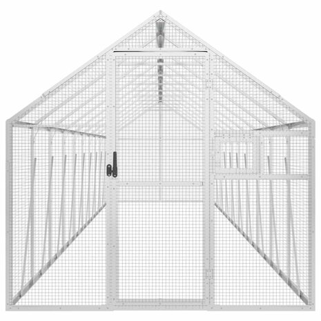 Volière 1,79x10x1,85 m aluminium zilverkleurig 3