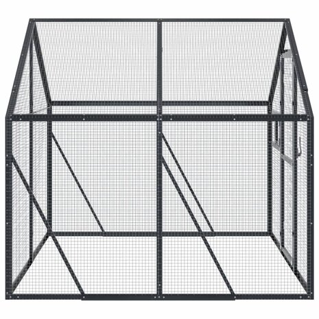 Volière 1,79x2x1,85 m aluminium antracietkleurig 4