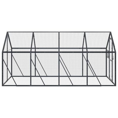 Volière 1,79x4x1,85 m aluminium antracietkleurig 4