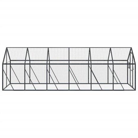 Volière 1,79x6x1,85 m aluminium antracietkleurig 4
