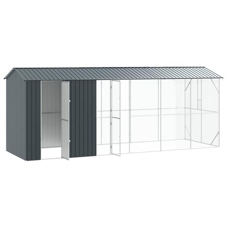Vogelvolière met Uitbreiding Antraciet 210 x 640 x 247 cm 3